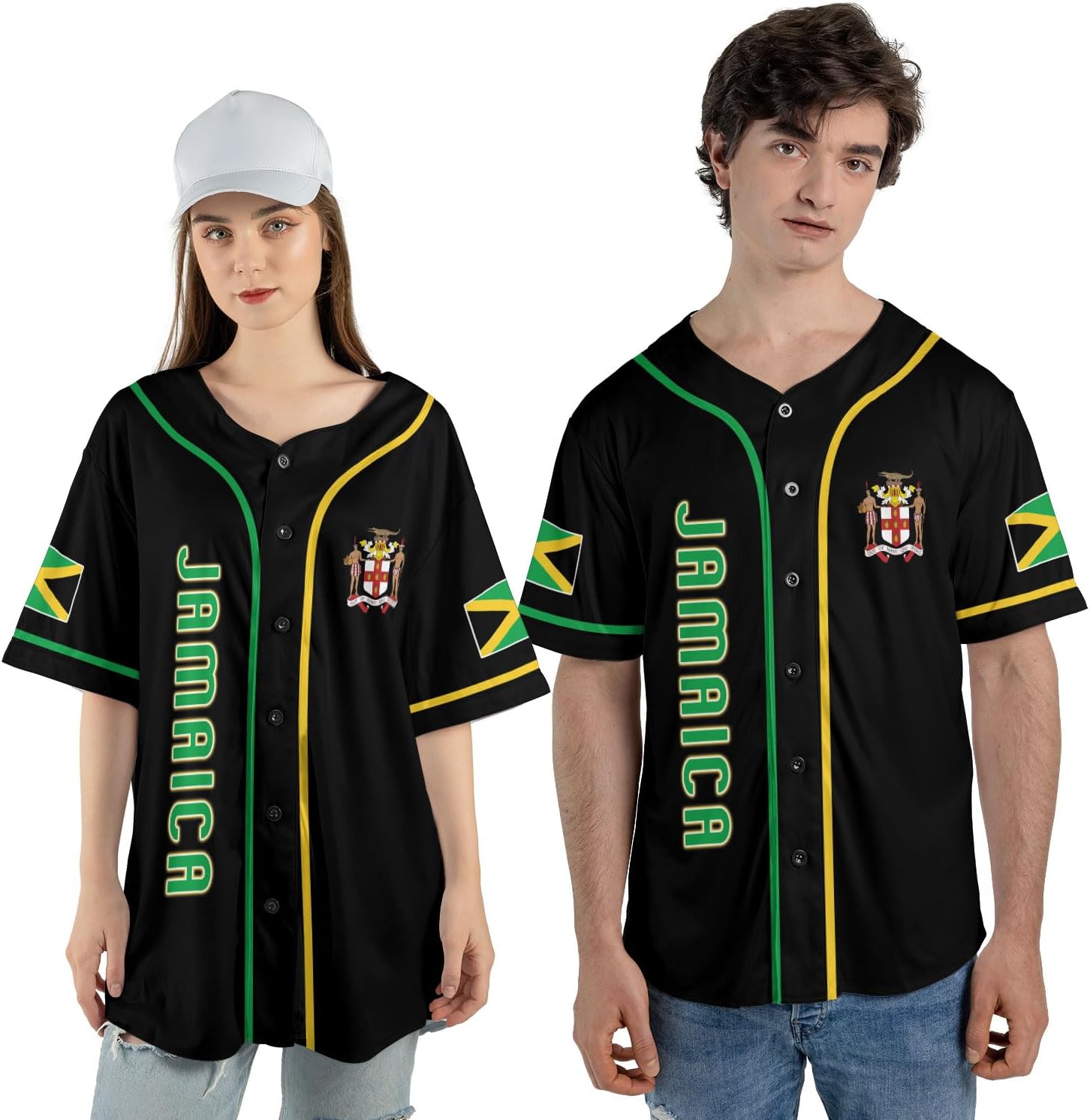 Personalized Jamaica Baseball Jersey Shirt, Custom Team Name Jamaican Baseball Jersey for Men and Women, Jamaica Country