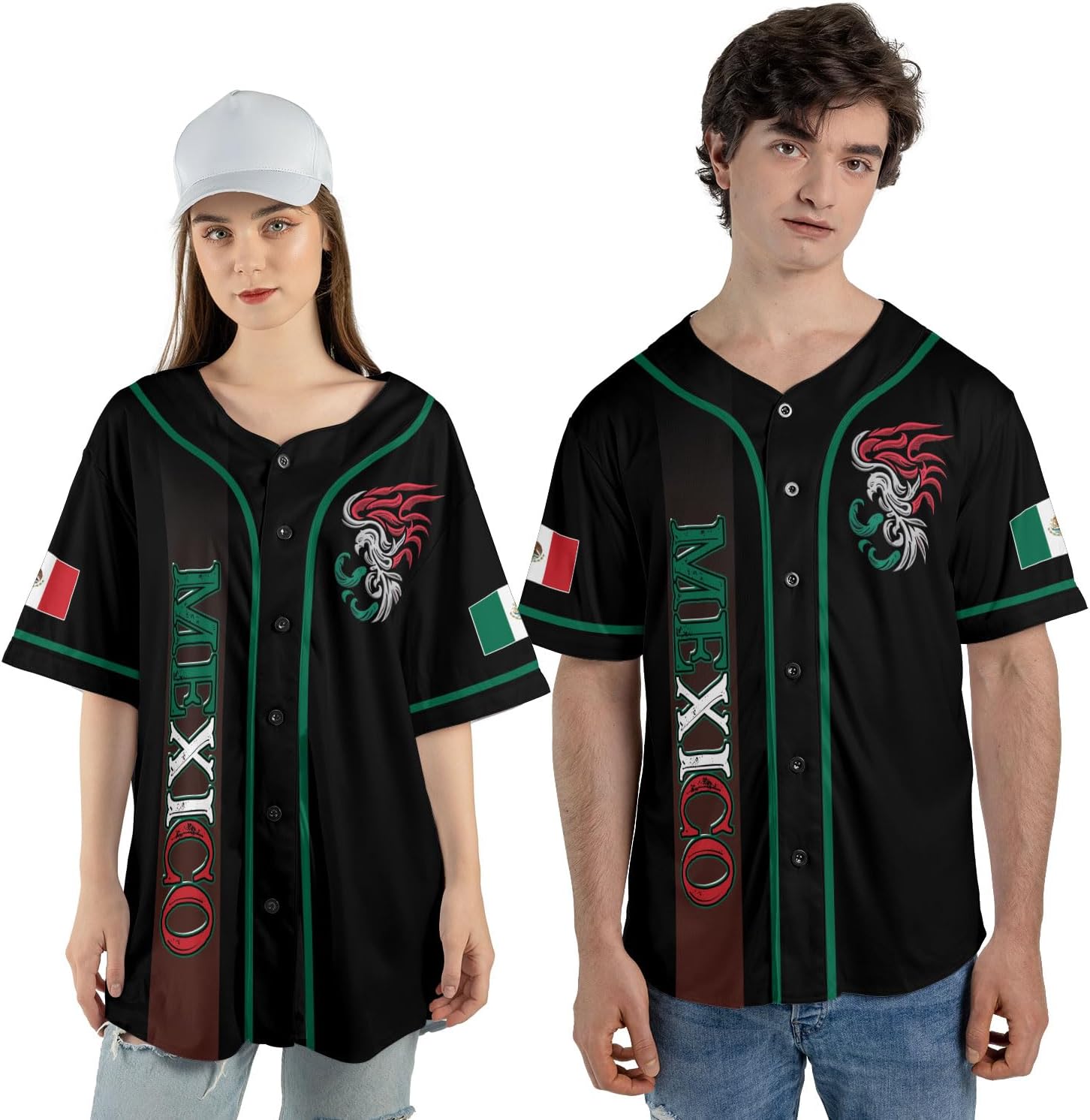 Mostprints Custom Mexico Baseball Jerseys Mexican Eagle & Flag Shirt for Teams, Mexico Shirts for Men & Women Size S-5XL