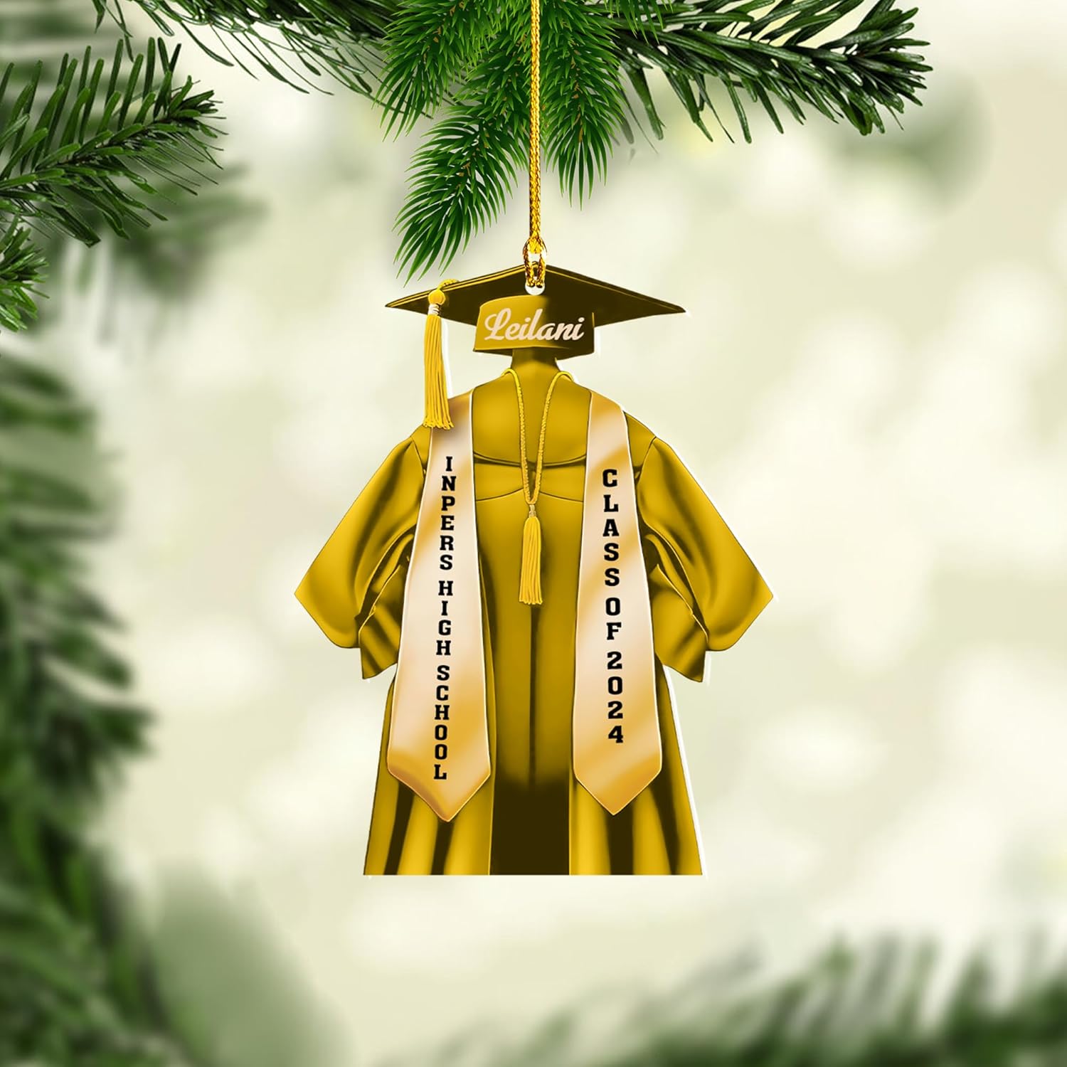 AOVL Graduation Ornament, Graduation Ornaments Class of 2024, Graduation Cap and Scroll Xmas Gift, Graduation Christmas Xmas Tree Ornaments, Gifts for Graduate, School Ornaments (Gra4)