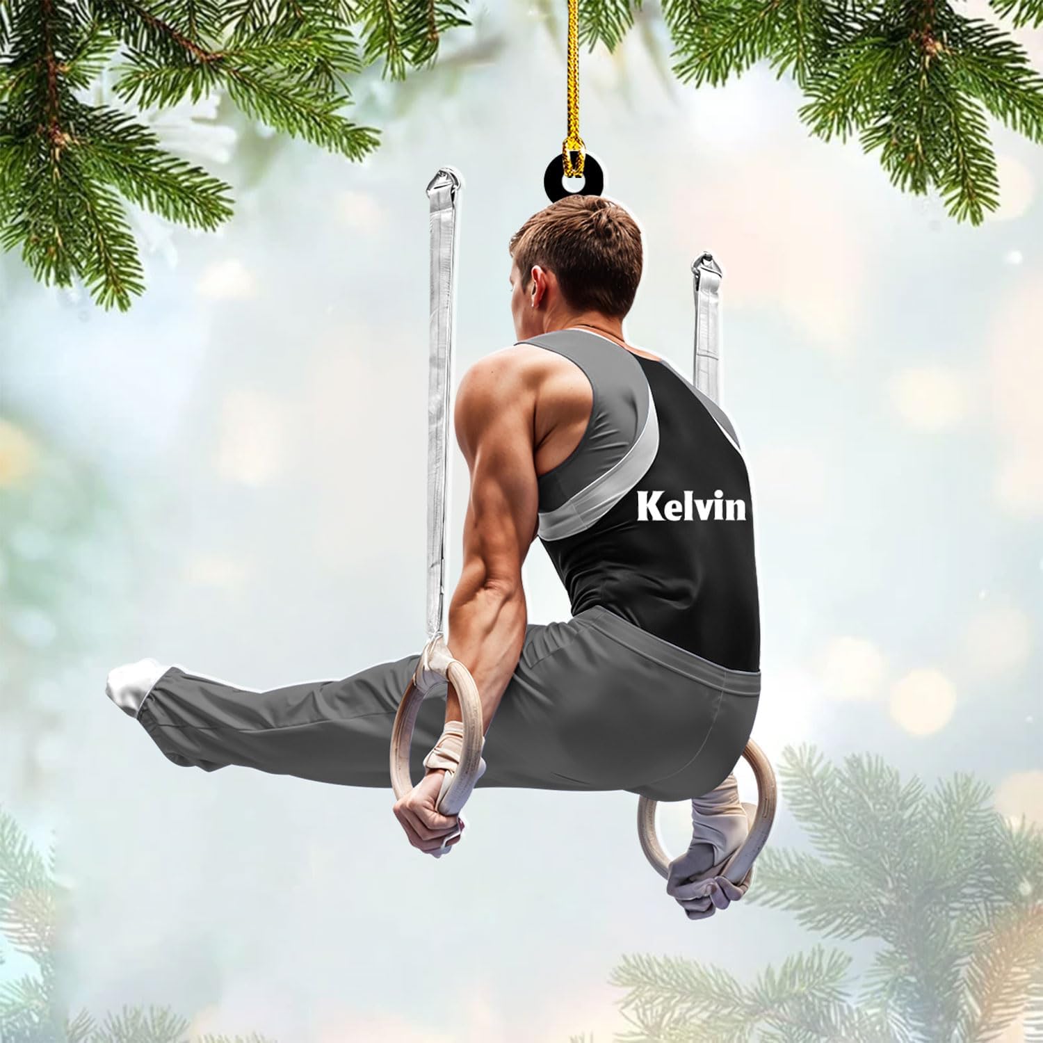 Personalized Gymnastics Christmas Ornament, Gymnast Gymnastics Ornament with Name, Gymnastics Sports Ornament Gift for Xmas Gymnastics Fans Coach Men Women, Gymnast Christmas Ornament (GNT9.3)
