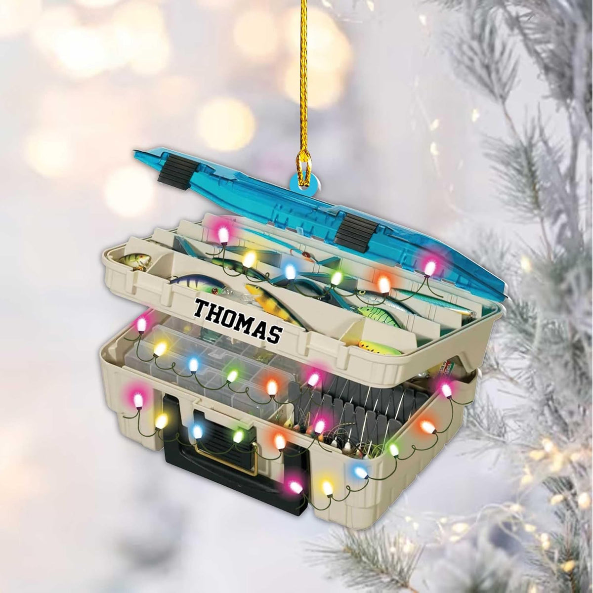 mostprints Personalized Fishing Ornament Custom Fishing Christmas Ornaments Fishing Vest Christmas Ornaments Gifts for Fishing Lovers Ornament Christmas Hanging Ornament Fisherman Gift (Fishing 6)