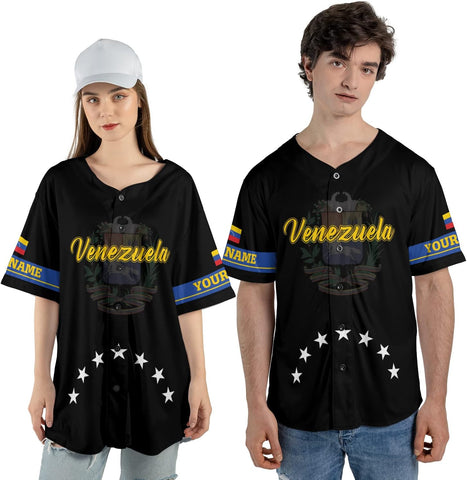Custom Venezuela Jerseys for Men Venezuela Flag T-Shirt Venezuela Coat of Arms Shirt Venezuelan Pride Venezuela Flag Jerseys