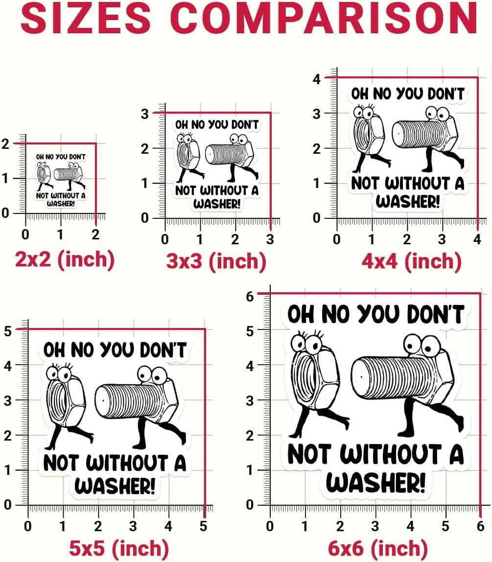 3Pcs Oh No You Don't Not Without A Washer Sticker, Washer Bumper Sticker, Funny Sarcastic Adult Stickers, Dirty Mind Dark Joke Vinyl Decal- Stickers for Laptop Water Bottle Phone Car Window Helmet 3"