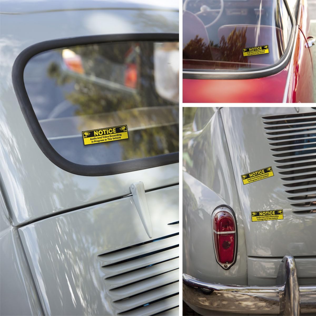 (3pcs) Dash Cam Sticker Dash Cam Recording Stickers, Audio and Video Recording Sticker- Vinyl Stickers for Laptop Water Bottle Phone Car Window Helmet 3 inches (Yellow)