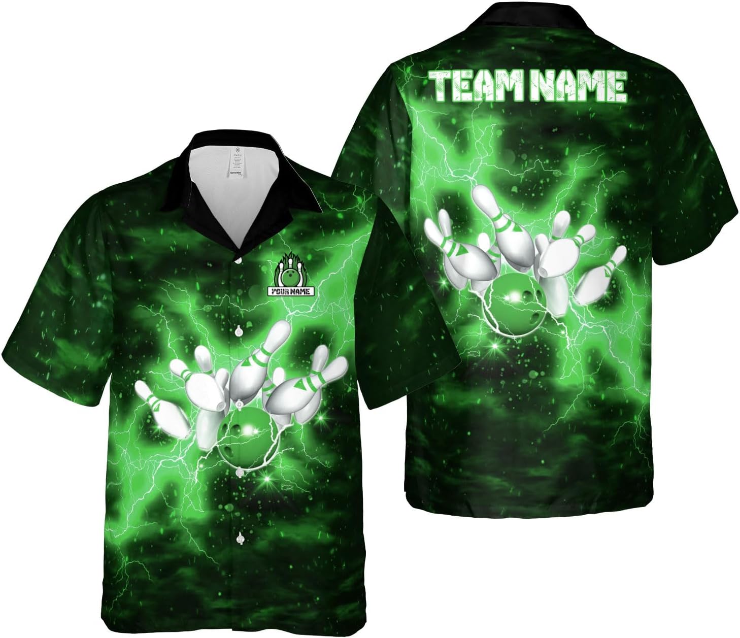 Pretyprints Custom Bowling Hawaiian Shirt 3D Men Women Personalized Button Down Short Sleeve Team Gifts Lover