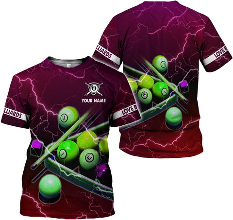 Parvii Personalized Billiards Shirt for Men, 8 Ball Pool Shirt, Billiards Gift