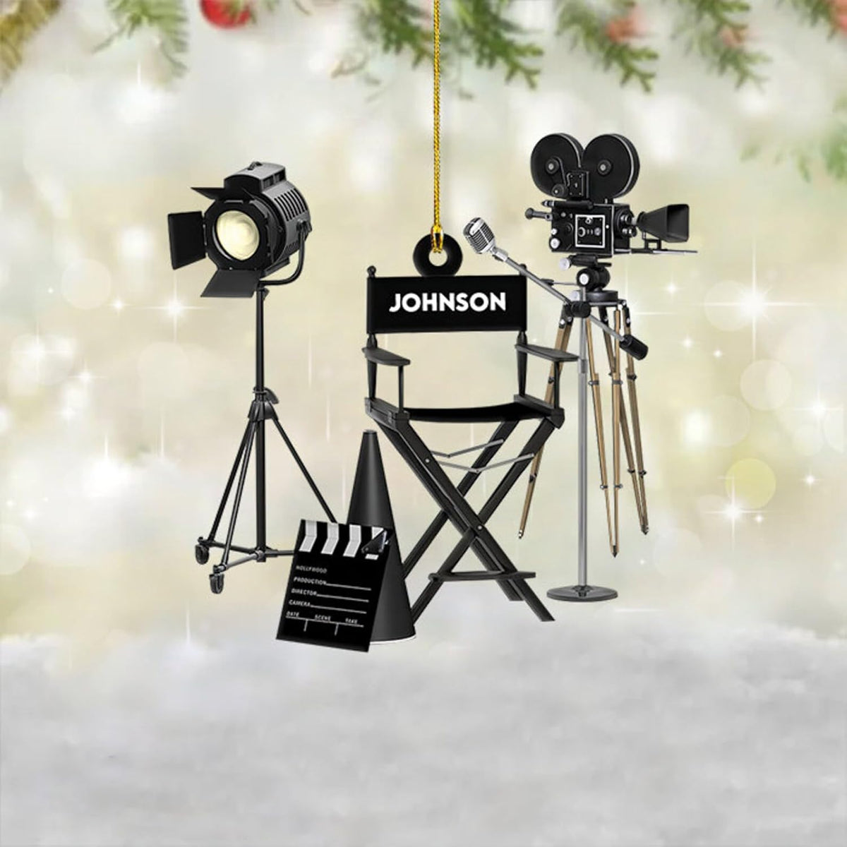 AOVL Personalized Film Clapboard Ornament Movie Clapper Christmas Ornaments Film Clapboard Ornament Film Clapper Ornament Director Clapboard Christmas Ornament Movie Clapperboard Theater (Film 9)