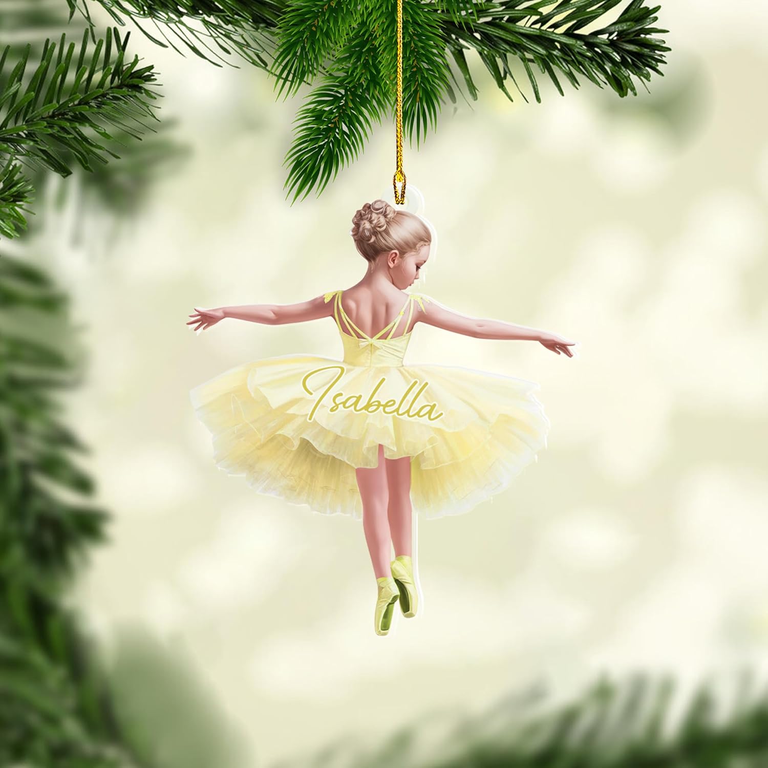 Personalized Ballet Ornament Ballerina Ornament Personalized Dancing Ornament Ballet Pointe Shoes Christmas Personalized Christmas Wood Plastic Ornament Gift for Ballet Dancers (1, BL13)