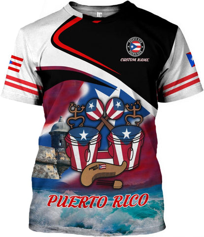 Personalized Puerto Rico Shirt, Puerto Rican T-Shirts for Women Men, Puerto Rico Flag Shirt, Pride T-Shirt for Puerto Rican