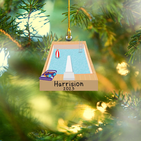 Suseaz Swimming Swimmer Ornament, Personalized Swimming Xmas Ornament Gifts for Men Women Swimmer, Custom Name Swimming Player Ornament, Swimmer Lover Ornament (Style 4)