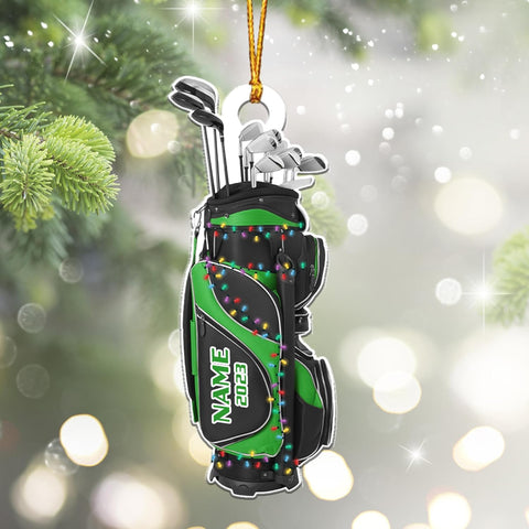 Suseaz Personalized Golf Ornament Golf Clubs Ornament Golfer Gift Xmas Golf Bag Ornament Golf Team Ornaments Golfer Christmas Ornament 2023 Golf Christmas Tree Decor Golf Gifts (Golf 10)