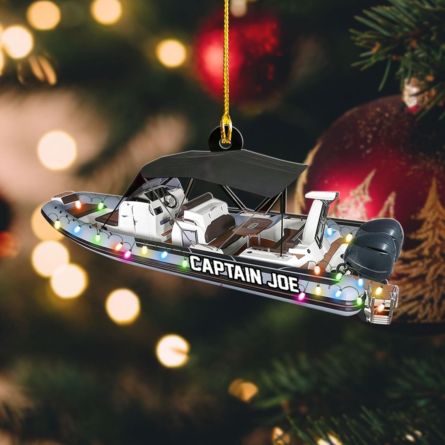 Mostefy Personalized Pontoon Christmas Ornament 2024, Water Craf Boat Ornaments, Cruise Ship Ornament, Boat Ornaments, 2D Flat Ornament, Pine Hanging for Xmas Christmas (Style 12)