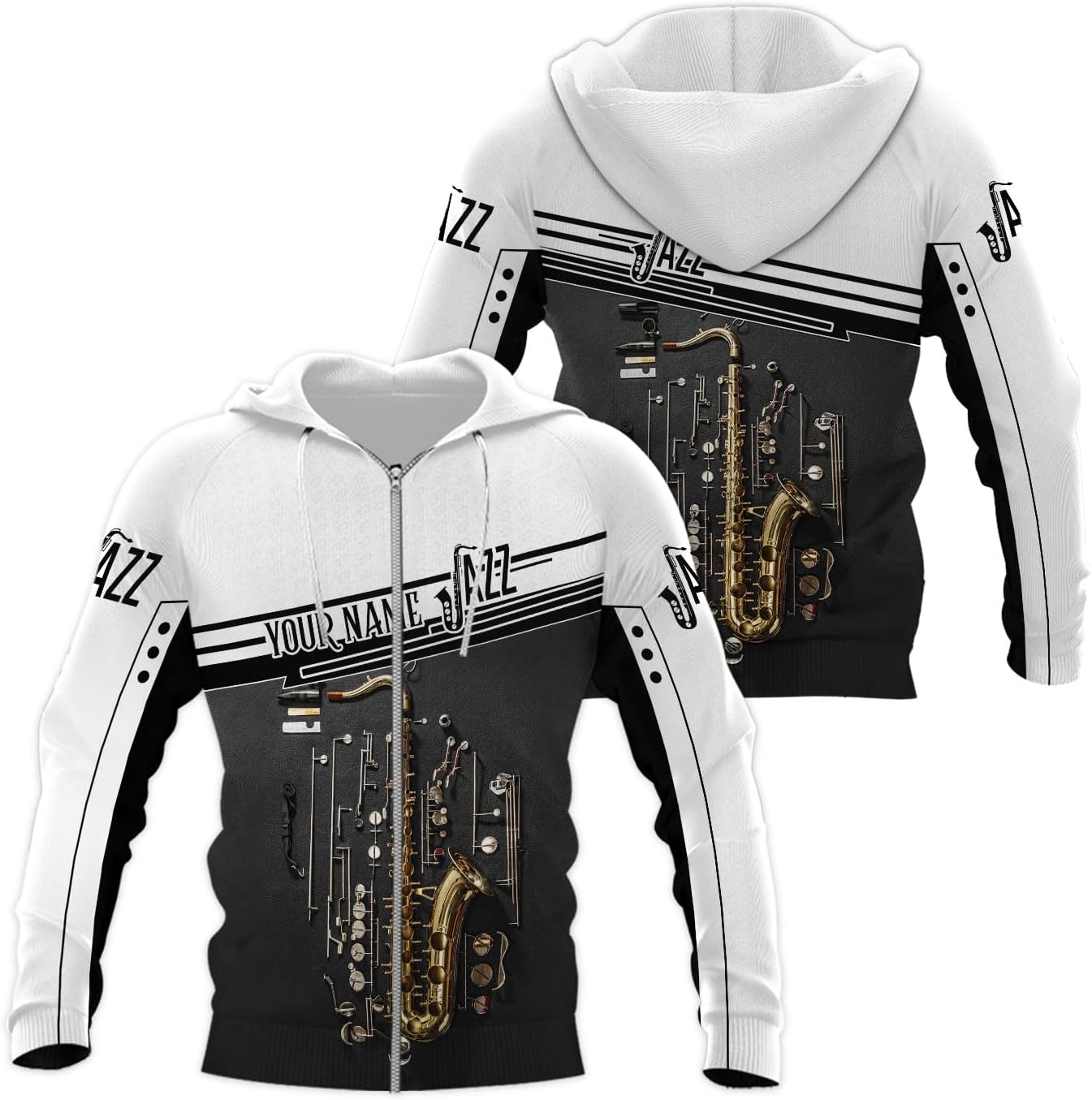 Mostprints Personalized Name Saxaphone Shirt 3D, Saxophone Shirt Gift, Saxophone Gifts Shirt for Men and Women S-5XL