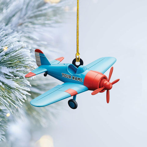 Customized Airplane Ornament, Personalized Name & Text Pilot Ornament Christmas 2024, Airplane Pilot Ornament, Airplane Ornament Hanging Christmas Tree, Pilot Captain Ornament (Acrylic, Style 9)