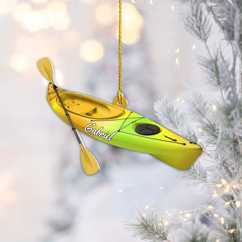 AOVL Personalized Kayak Ornament Lake Kayaking Board Ornament Kayak Gift for Christmas Tree Kayaking Christmas Ornament Kayaking Gifts Ornaments (KY6)