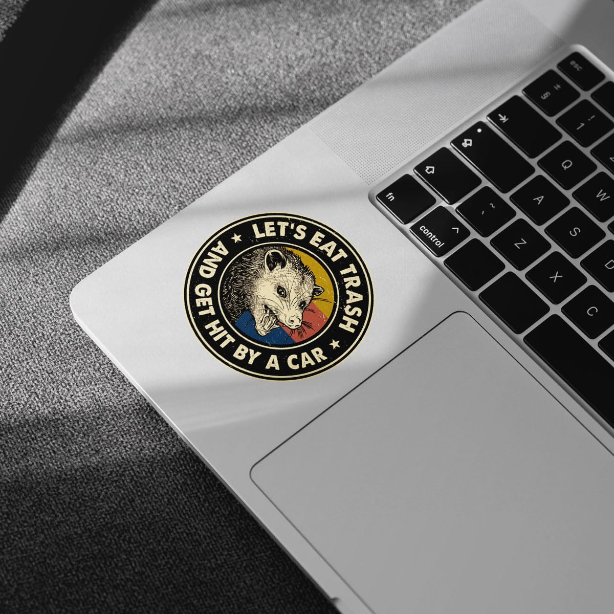 3Pcs Let Eat Trash and Get Hit by A Car Sticker Funny Meme Possum Raccoon Screaming Decal Mental Health Let's Eat Trash and Get Hit by Car Stickers for Laptop Bottle Phone Car Hard Hat Helmet 3"