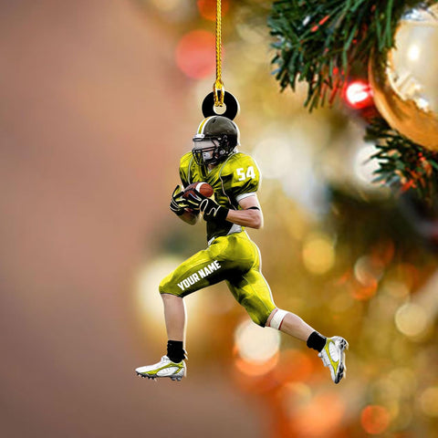 Artparel Personalized Football Ornament Customized Football Christmas Ornaments Football Ornament Christmas Hanging Décor Gift for Football Fans Football Gifts Gift for Football (FB 24)