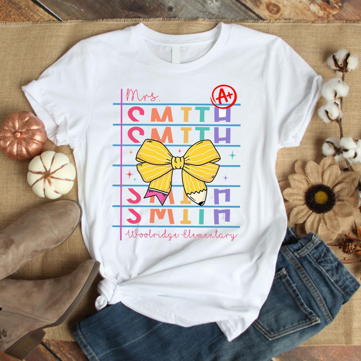 Pretyprints Customized Name Teacher Shirt Personalized Name Teacher Shirt Kindergarten Teacher Shirt Elementary Teacher
