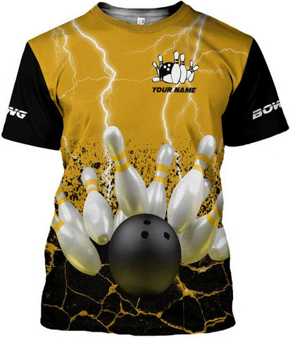 MoonArt Personalized Name Bowling Shirts for Men and Women 3D, Bowling Shirts for Team Bowling, Bowling Shirts Gift