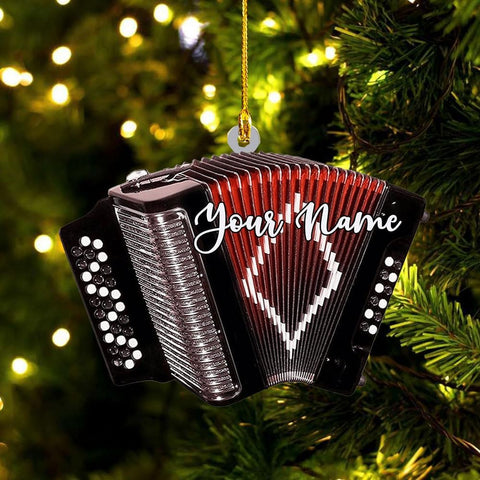 Podagree Personalized Accordion Acrylic Ornament, Classic Accordion Personalized Flat 2D Ornament, Musician Ornament Gift, Accordion Lover Gift (AC6)