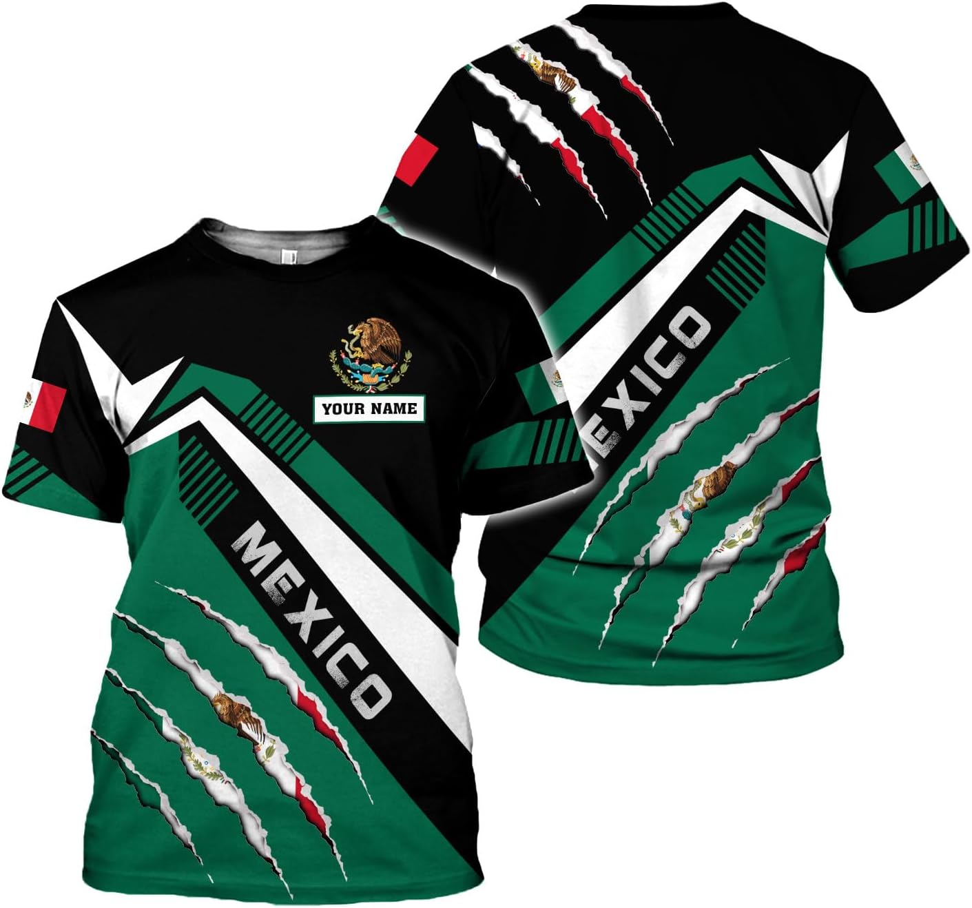 Rivelus Personalized Name Mexican Shirts for Men, Customized Mexico Shirts for Men, Mexico Shirts for Women Mexico Shirt