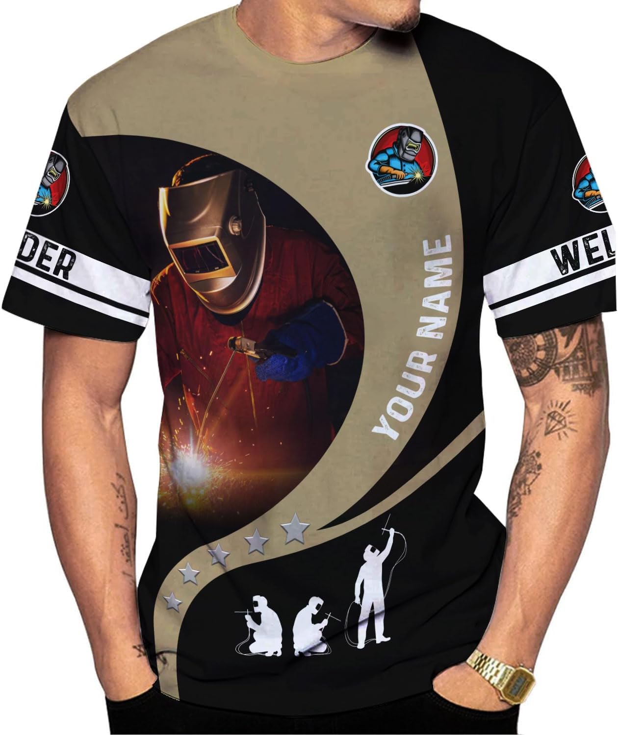 Mostprints Personalized Name Welding Shirt 3D, Custom Welding Shirts Gift, Welding Shirts, Welder Shirt for Men and Women