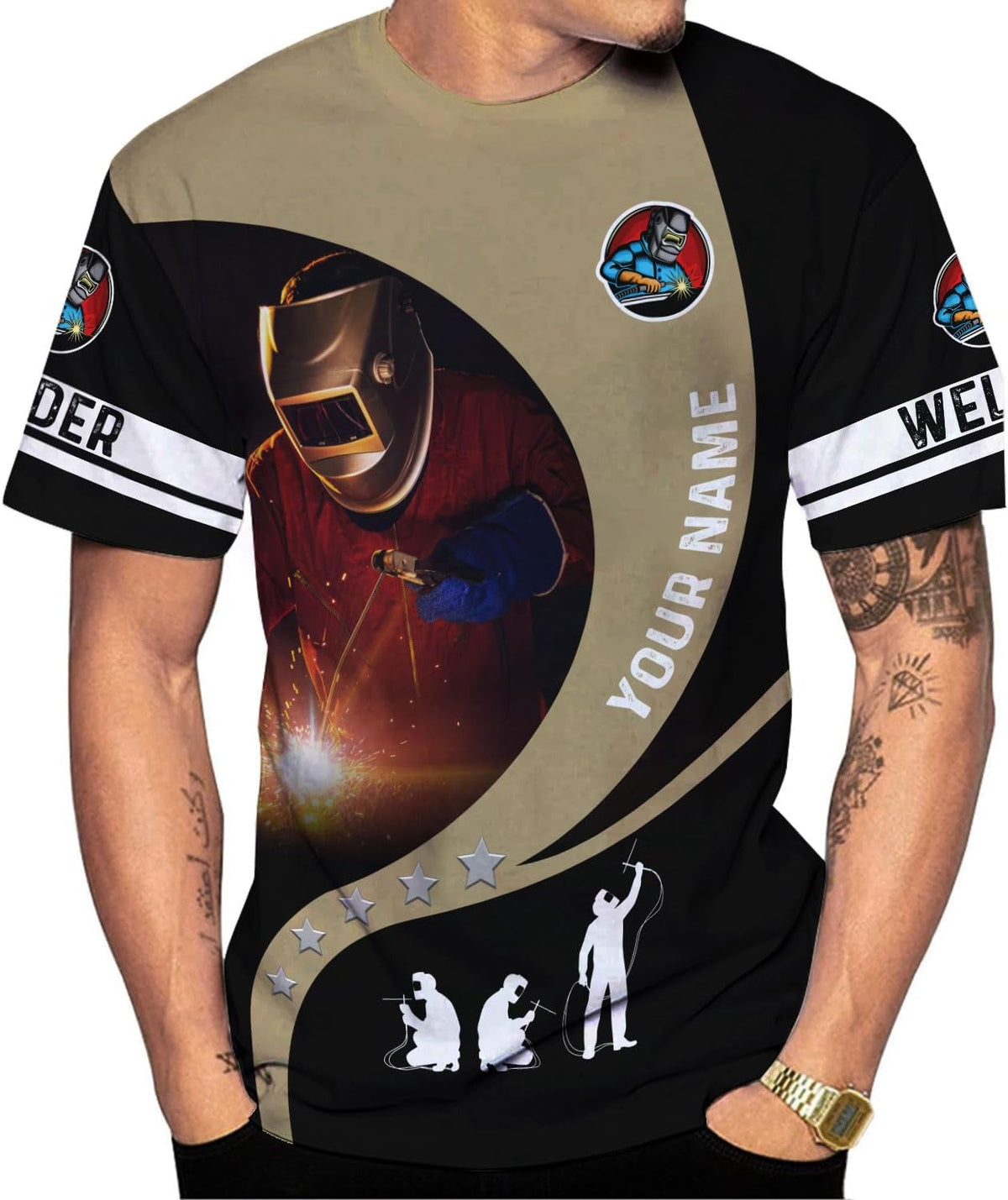 Mostprints Personalized Name Welding Shirt 3D, Custom Welding Shirts Gift, Welding Shirts, Welder Shirt for Men and Women