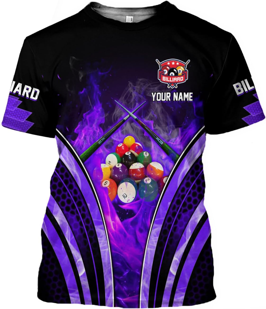 Personalized Billiard 3D Shirts, Custom Team Name Player Billiard T-Shirt Hoodies, Billiards Shirt 8 Ball for Men Women