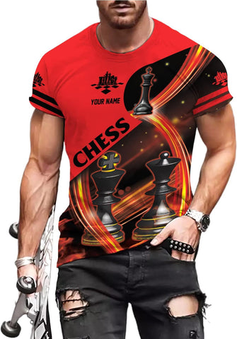 Personalized Name Chess 3D Full Color Shirt, Custom Name Chess 3D Shirt for Men, Women, Chess Lover, USA Chess Shirt