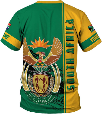 MoonArt Personalized South Africa 3D Shirt, African Pride T-Shirt, South Africa African Flag National Tshirt South African