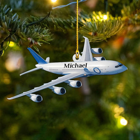 Personalized Airplane Christmas Ornaments 2024, Pilot Christmas Tree Ornament, Travel Ornaments, Airplane 2D Flat Shape Ornament, Airplane Lovers Keepsake, for Pilots (Airplane 2)