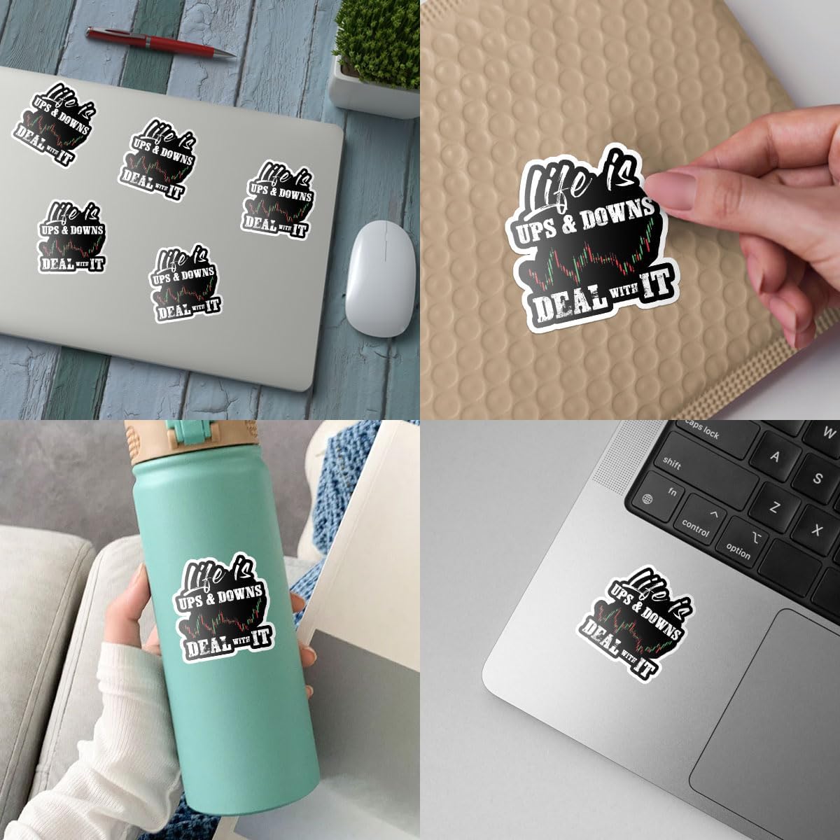 3 Pcs Life is Ups and Downs Day Trader Stock & Forex Trading Sticker Day Trader Forex Trading Chart Stock Trading Accessories Stickers Gift Laptop Bottle Phone Car Helmet Hard Hat Funny Gifts 3"x3"