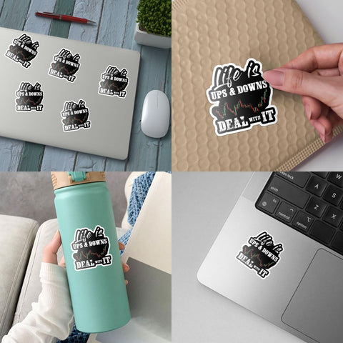 3 Pcs Life is Ups and Downs Day Trader Stock & Forex Trading Sticker Day Trader Forex Trading Chart Stock Trading Accessories Stickers Gift Laptop Bottle Phone Car Helmet Hard Hat Funny Gifts 3"x3"