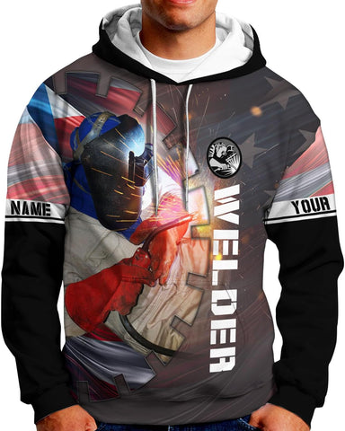 Mostprints Personalized Name Welding Shirt 3D, Custom Welding Shirts Gift, Welding Shirts, Welder Shirt for Men and Women