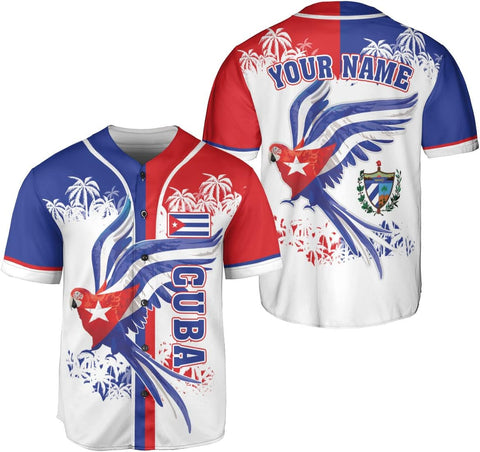 Podagree Personalized Cuba Baseball Shirt, Cuban Flag Jersey for Men and Women