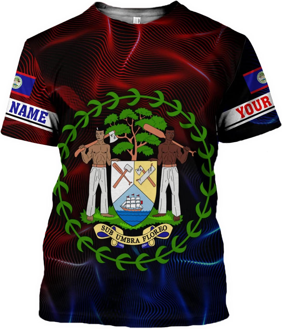 Personalized Belize Shirt for Men and Women, Coat of Arms of Belize Flag Flag Shirt, Belizean Country Flag Gift