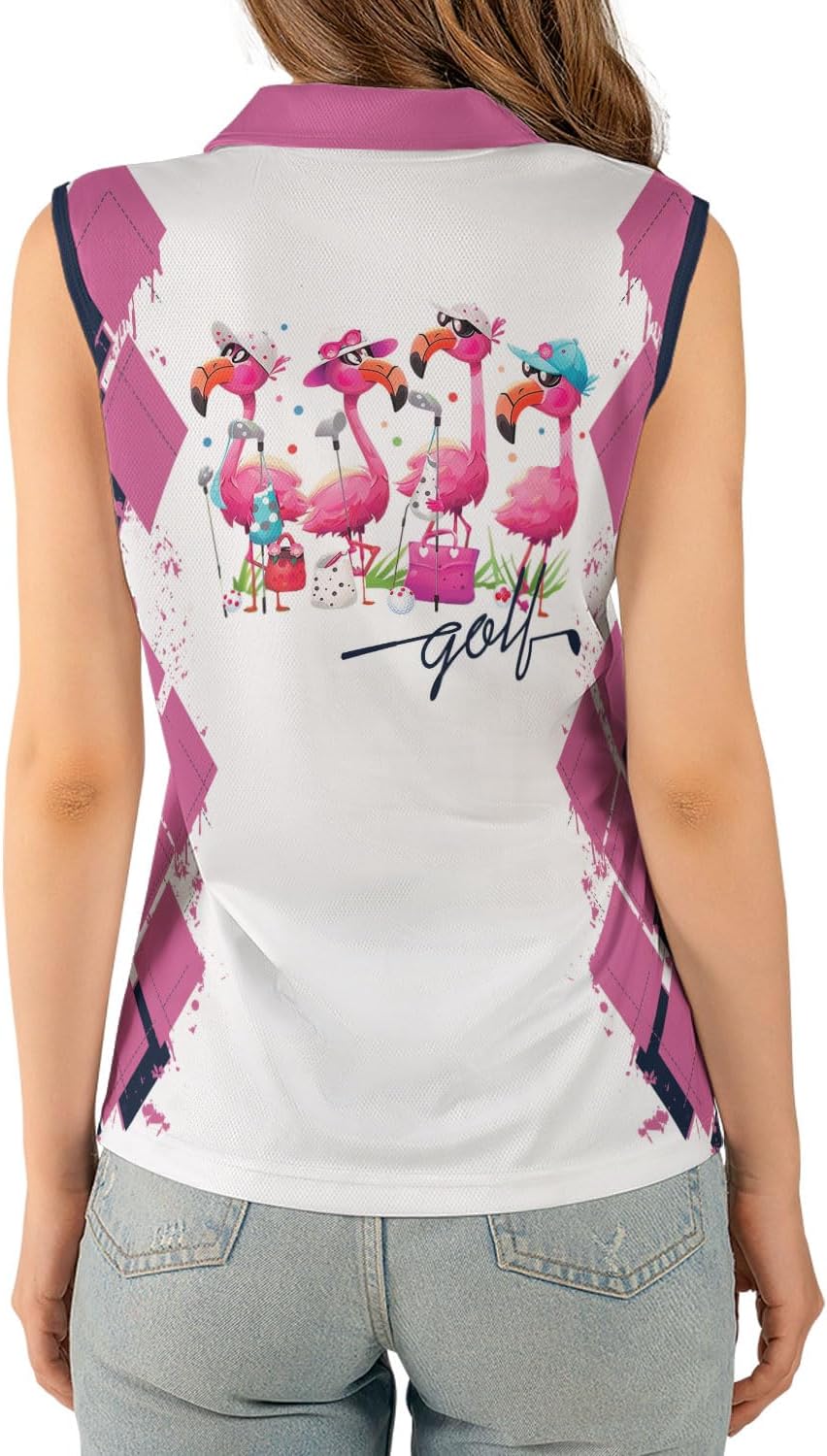 Podagree Personalized Golf Shirts for Women Sleeveless with Collar, Funny Golf Shirts for Women Ladies Sleeveless Golf Shirt