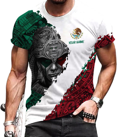 RoyalBro Personalized Mexico Shirts, Camisas De Mexico, Mexico Shirts for Men, Mexican Flag Jersey Shirt Mexico 3D Shirt