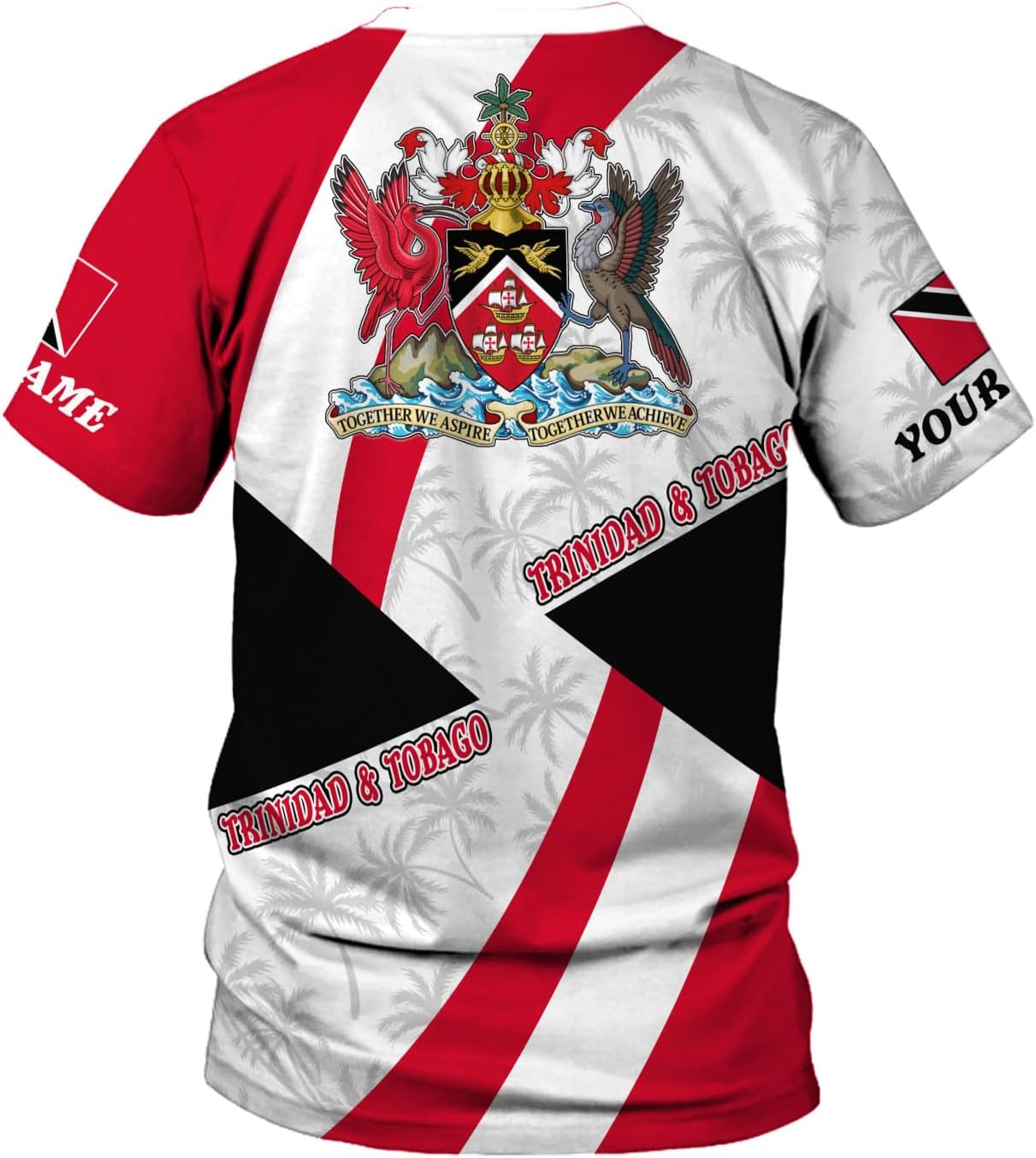 Artparel Personalized Trinidad and Tobago Shirt Trinidad and Tobago Coat of Arms Flag ShirtsTrinidad and Tobago Crest