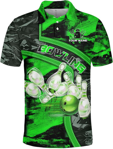 Intenprints Custom 3D Bowling Polo Shirts Personalized Jersey Men Women Team Name Unisex Bowling Shirt Jerseys