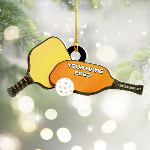 mostprints Personalized Pickleball Ornament 2023, Pickleball Paddles, Pickle Baller Sport Gifts Pickleball Ornament Christmas Tree Pickleball Decorations for Pickleball Lovers (PB9)