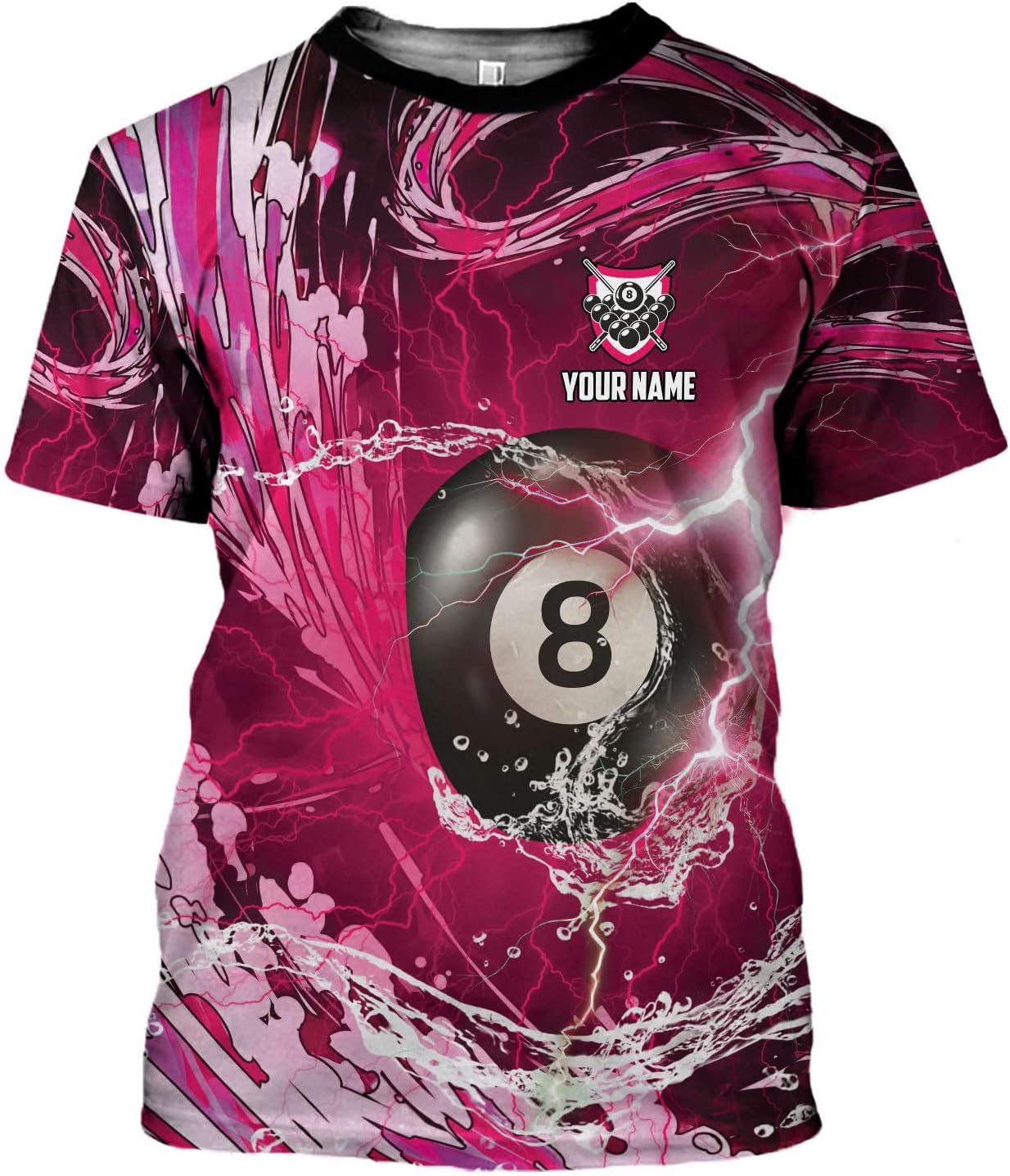 Custom 3D Billiard Shirt for Men Women Personalized Pool Player Team Apparel with 8 Ball Flag Design Gift to Billiard Lovers