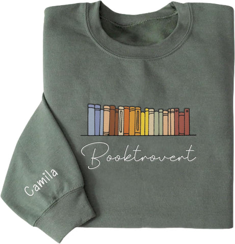 Personalized Embroidered Book Sweatshirts For Women, Book Lover Sweatshirt, Book Sweatshirt, Book Tshirts Women (Cotton, Book 4), Small-5X-Large