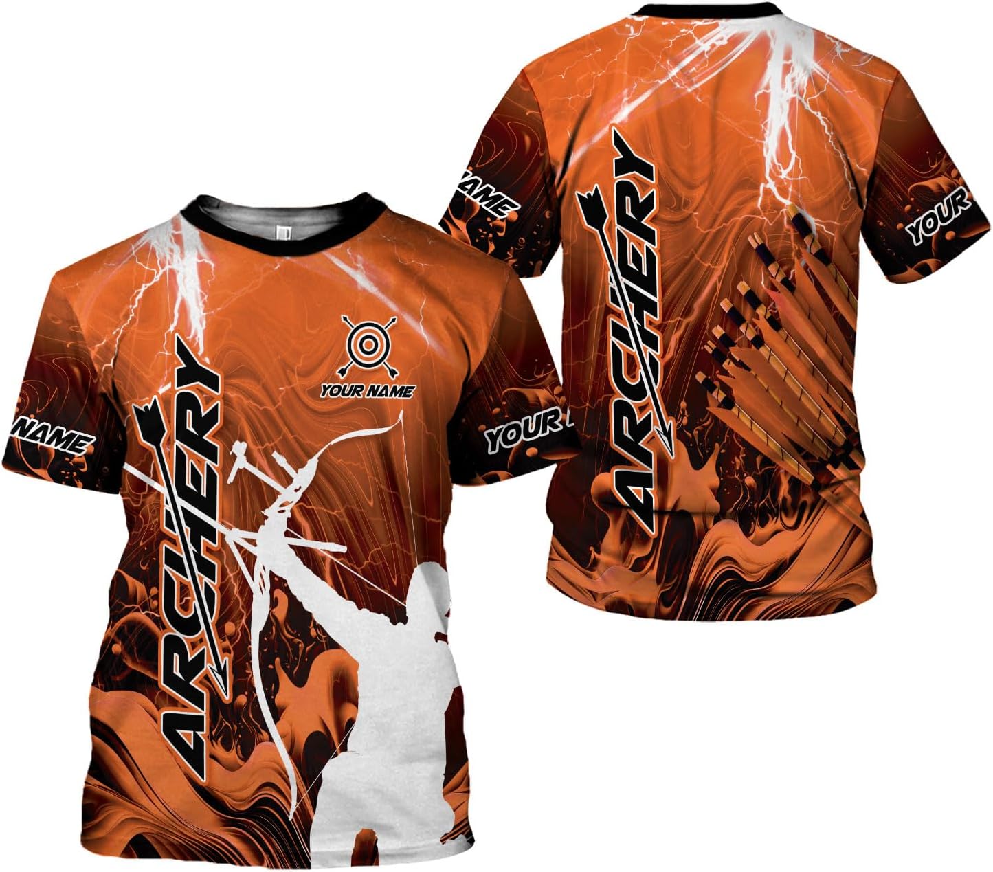 Custom Archery T-Shirt Bow and Arrow Personalized 3D Shirts for Archer Men Women Target Team Archery Apparel Gifts
