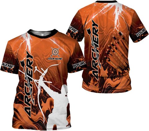 Custom Archery T-Shirt Bow and Arrow Personalized 3D Shirts for Archer Men Women Target Team Archery Apparel Gifts
