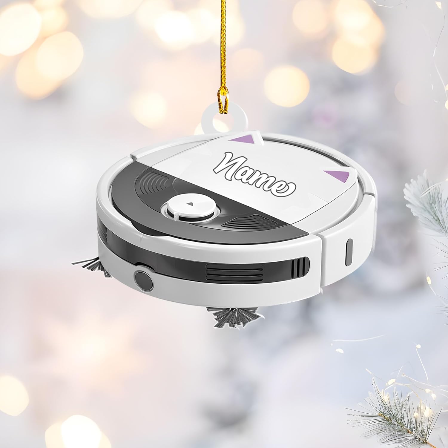 Customized Vacuum Cleaner Christmas Ornament, Cleaning Tools Ornament for Christmas Tree, Gift for Housewife Housekeeper, Holiday Xmas Tree Hanging Decor for Mom Woman Wife (Acrylic, Style 5)