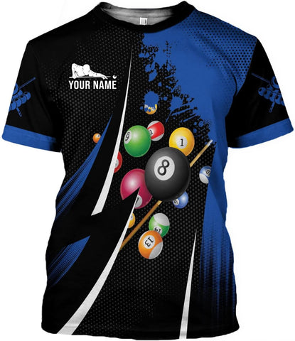 MoonArt Personalized Billiard Shirts 3D Billiard Shirt Custom Billiard Flag Shirt Men's Pool Billiards Shirt 8 Ball Men Women