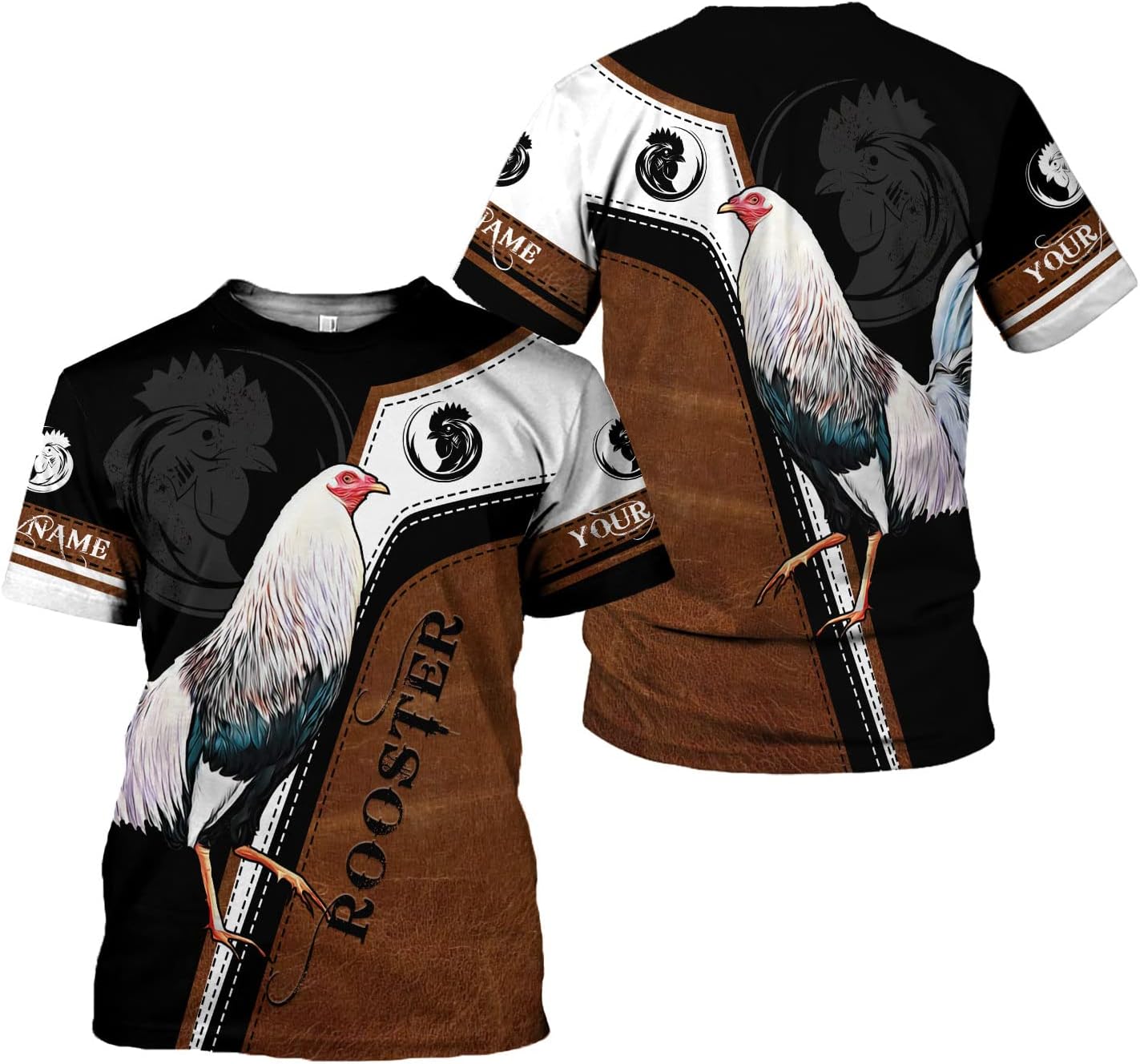 Mostprints Personalized Name Rooster Shirt 3D, Rooster Shirts for Men, Chicken tshirts shirts for women, Funny Chicken shirts