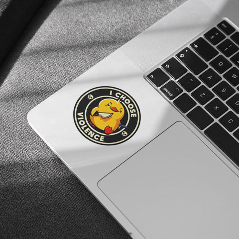 3 Pcs I Choose Violence Sticker, Funny Duck with Knife Ducky Meme Sticker Duck Dark Humor, I Choose Violence Ducky Stickers I Choose Violent Stickers for Laptop Phone Watter Bottle Car Helmet 3"x3"