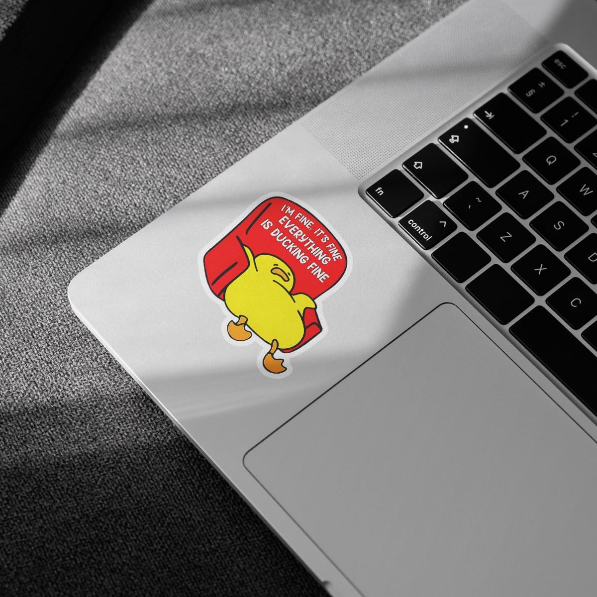 (3Pcs) I'm Fine, It's Fine Everything is Ducking Fine Sticker, Yellow Duck Sticker, Funny Meme Cute Duck Decal, Duck Vinyl Sticker - Stickers for Laptop Water Bottle Phone Car Window Helmet 3"